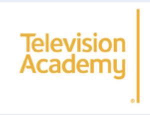 Gold letters to the left of a vertical line read Television Academy