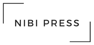 Text "NIBI PRESS" centers between two line corners, implying a rectangle shaped frame.